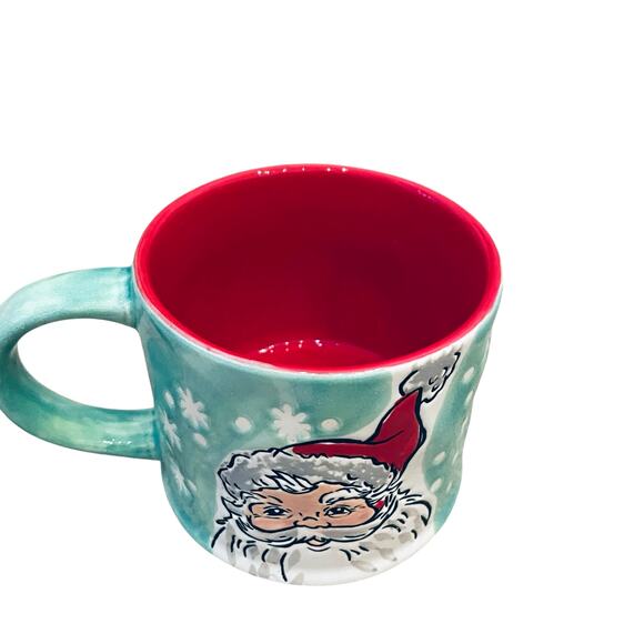 2pc Eli+Ana Christmas Mugs Green Smiling Sammy Santa Ceramic 2023 16oz Holiday - Picture 12 of 15